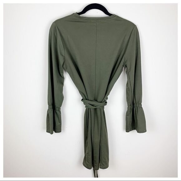 Zara Trafulac Olive Green Dress w/Bell Sleeves - Picture 4 of 14